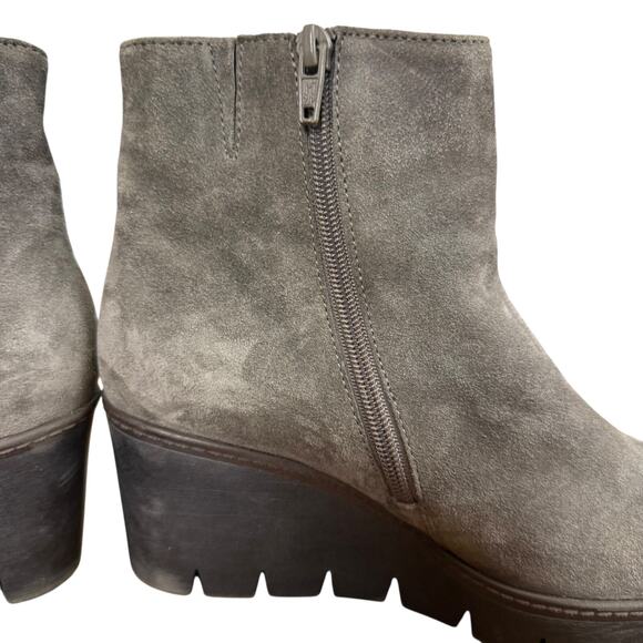 Gabor Womens Gray Suede Side Zip Wedge Ankle Boots Booties sz UK 5 / US 7.5 - Picture 3 of 15